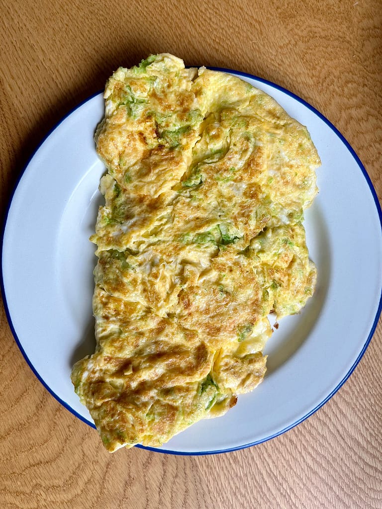 peterselie olie verwerkt in een omelet