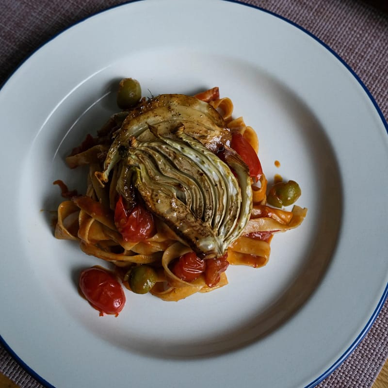 Geroosterde venkel met pasta